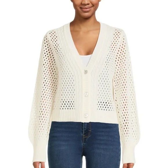 No Boundaries Mesh Cardigan Ivory Size XXXL - Picture 1 of 12